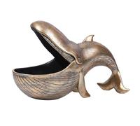 Ciotola a forma di balena - Figura di balena - Scultura in resina di balena con bocca aperta, ciotola per chiavi, figura decorativa per casa, soggiorno, camera da letto, ingresso, perfetta per caramel
