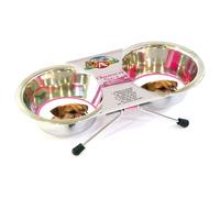 CIOTOLA ACCIAIO DOS DOPPIA 2x2.84 lt. CON SUPPORTO CANE GATTO