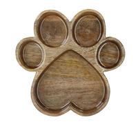 Ciotola acqua cibo per cani di piccola taglia con stampa zampa in legno per c...