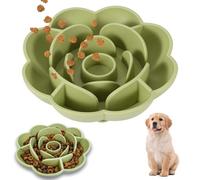 Ciotola anti slow feeder per cani e gatti, ciotola anti-imbracatura con fondo antiscivolo, alimentazione lenta per cuccioli, gatti e cani di piccola taglia (verde, rosa)