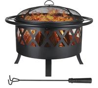 Ciotola antincendio 3 in 1 con griglia, con protezione contro gli scintille, cestello antincendio per braciere Ø81 cm Protezione contro gli scintille Riscaldatore per barbecue