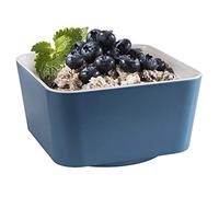 Ciotola APS "Happy Buffet", ciotola quadrata da buffet, ciotola in melamina, bianco/blu, 13 x 13 cm, altezza 7 cm, per 0,6 litri di capacità