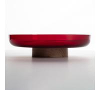 Ciotola Artemide Bontà, rosso, Ø 26 cm, vetro, legno Artemide