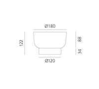 Ciotola Artemide Bontà, turchese, Ø 18 cm, vetro, legno Artemide