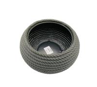 Ciotola Bali Ciocord Vaso Portavaso effetto corda 40x21 in resina vari colori (smoke)