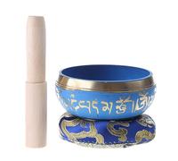 Ciotola buddista blu tibetana set di bacchette meditazione canto