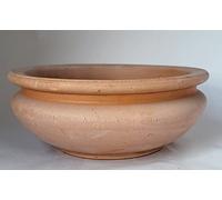 CIOTOLA CACHEPOT IN TERRACOTTA FATTA A MANO (SET 3 PEZZI) DIAMETRO CM. 22, ALTEZZA CM. 8 FIORIERA COTTO COCCIO PORTAPIANTA MADE IN ITALY