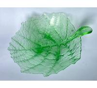 Ciotola Centrotavola Foglia Cristallo Verde Bianco Design Mats Jonasson Målerås