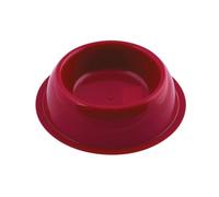 Ciotola classica in plastica per animali domestici, leggera e resistente, ideale per l'alimentazione e l'acqua in casa o in viaggio.