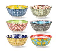 Ciotola Colazione Cereali Ceramica - Set di 6 Scodelle Zuppa Cucina Colorate 700 ml - Porcellana per Insalata | Poke | Ramen | Minestra | Macedonia | Riso | Porridge | Brodo - 15,7 cm