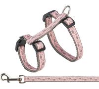 Ciotola con guinzaglio 27-45 cm/13 mm grigio/rosa