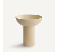 Ciotola con piedistallo in ceramica smaltata, SYENA Beige TU