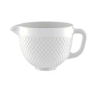 Ciotola Con Testa Inclinabile, 4,5-5QT, Compatibile Con Kitchenaid Artisan 5KSM125 5KSM150 5KSM175 5KSM7580 KSM150 RRK150, Pezzi Di Ricambio For Ciotole In Vetro Ceramico(White ceramic)