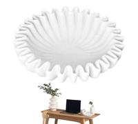 Ciotola con volant decorativa - Fruttiera in resina, ornamento vintage | Elegante centrotavola, scultura dal design rustico unico per arredamento per la casa, piano di lavoro della cucina, sala da pra