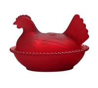 Ciotola creativa in vetro a forma di gallina per caramelle e frutta con coperchio decorazione da tavolo piatto da dessert decorazione per la casa ciotola retrò per la casa decorazione della tavola