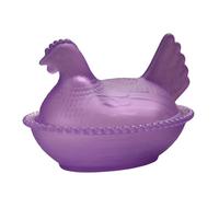 Ciotola creativa in vetro a forma di gallina per caramelle e frutta con coperchio decorazione da tavolo piatto da dessert decorazione per la casa ciotola retrò per la casa decorazione della tavola