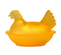 Ciotola creativa in vetro a forma di gallina per caramelle e frutta con coperchio decorazione da tavolo piatto da dessert decorazione per la casa ciotola retrò per la casa decorazione della tavola