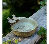Ciotola da Bagno per Uccelli in Ceramica, Attira più Uccelli, Realizzati in Ceramica Resistente Alle Intemperie, Mangiatoia per Pesanti, Crea il Tuo Santuario degli con Pietre, Fiori, Muschio, Rami,