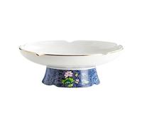 Ciotola da banco per frutta e verdura ciotola alta in ceramica piatto di frutta 25,4 cm grande capacità vassoio per frutta creativo dessert snack ciotola per insalata di verdure piatto centrotavola