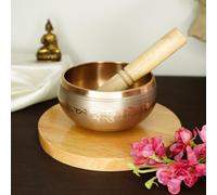 Ciotola da meditazione tibetana in 100% bronzo puro fatto a mano (12,7 cm), autentica campana tibetana, set di meditazione per suono profondo OM, campane tibetane per la guarigione sonora sono
