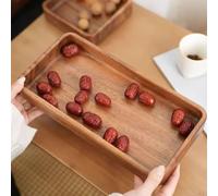 Ciotola da portata quadrata in legno massiccio per frutta, verdura, noci, pane, insalata, snack, 30 x 14 x 4 cm, perfetta per decorare la casa e divertirsi