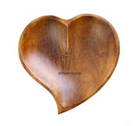 Ciotola da preghiera in legno a forma di cuore per la crescita spirituale, realizzata a mano in legno naturale con dettagli raffinati per la consapevolezza (marrone)