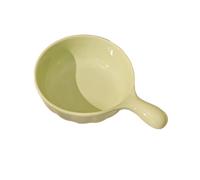 Ciotola da tavola in ceramica con manico per la casa farina d'avena istantanea noodle zuppa ciotola-crema verde