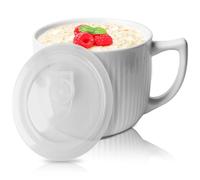 Ciotola da zuppa in ceramica con manico, 900 ml, con coperchio, ciotola ramen, tazza da caffè grande per pranzo, pasta, frutta, cereali