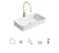 Ciotola del lavandino Phnom Penh di piccole dimensioni sopra lavabo da appoggio rotondo quadrato for uso domestico singolo in ceramica