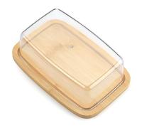 Ciotola di burro ermetica con contenitore di burro rettangolare in plastica coperchio per piano di lavoro e frigorifero in bambù Burri di stoccaggio