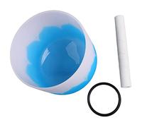 Ciotola di Canto del Cristallo di Quarzo, Esecuzione di Cristallo dell'indennità della Ciotola di Canto del Modello di Fiore Variopinto Ampia Applicazione per la Preghiera (Blu