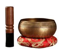 Ciotola di canto tibetana 3pcs/set 4.33in ciotole di meditazione in nepal in bronzo per rilassamento e guarigione set di meditazione del suono per yoga, chakra, regali unici per donne, motivi casuali