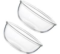 ciotola di ceramica, ciotola di zuppa, Ciotole for insalata, dessert e zuppa in vetro, 14x14x7,5 cm, trasparenti, confezione da 2