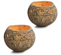 Ciotola di Cocco Candela,Portacandele in Cocco,Portacandele in Noce di Cocco Fatto a Mano per Tealight Piccole colonne,Ciotola di stoccaggio