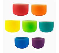 Ciotola di cristallo colorata Ciotola di suono buddista Sette colori Ciotola di musica Chanting Bowl Yoga Stress Release Meditazione Strumento musicale Invia bastone di cuoio Chanting Bowl