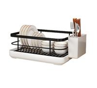 Ciotola di drenaggio Rack - Piazza Sparter Ciotola Rack con supporto per utensili, per bancone della cucina, scaffale multifunzione con portaposate, ciotola per asciugatrice con vassoio antigoccia per