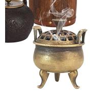 Ciotola di incenso in metallo, coni di incenso, con coperchio, effetto metallo, decorazione per aromaterapia, raccolta ceneri per yoga, meditazione, spa chiesa