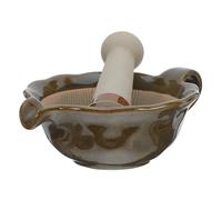 Ciotola di Macinazione in Ceramica Mini Pestello, Manuale | Macinatura Uniforme e Liscia, Design Compatto e Salvaspazio, Uso Versatile in Cucina
