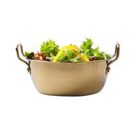 Ciotola di miscelazione in acciaio inox, Ciotola in acciaio inox, Ciotola Snacks Doppio Orecchio, Ciotola di noodle con manico, ciotola d'oro per zuppa, insalatiera, ciotola per la casa