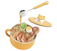 Ciotola di noodle istantanee - Tazza di noodle Ramen in acciaio inossidabile 304 resistente al calore | Pentola Ramen a prova di polvere ad alta capacità, articoli essenziali per l'università,