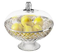 Ciotola di Plastica Trasparente con Coperchio da 10,2 Pollici - Contenitore Decorativo per Frutta e Bancone da Cucina