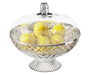 Ciotola di Plastica Trasparente con Coperchio da 10,2 Pollici - Contenitore Decorativo per Frutta e Bancone da Cucina