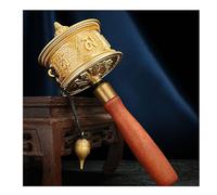 ciotola di preghiera, Ruota di preghiera tibetana, Ruota di preghiera tenuta in mano Ruota di preghiera buddista Kuan Yin Sutra Cilindro Nning Manico in legno silenzioso Ruota di preghiera a manovella