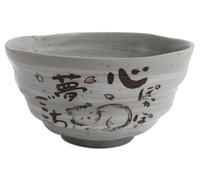 Ciotola di riso in ceramica giapponese Mino ware gatto dormiente Sanaegama gr...