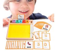 Ciotola di sabbia in legno - Manoscritto Esercizio Tracing Board Pronto Learning Mark Making Tably | Alfabeto Scrivere Scatola di legno, Abilità Sensoriali Pre-Abilità Per Bambini Oltre 2 Anni Ragazze