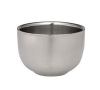 Ciotola di sapone da barba durevole da uomo Brillante Doppio strato Isolamento termico In Acciaio Inox Liscio Rasatura Tazza di Sapone Da Barba Tazza di Sapone Design attraente