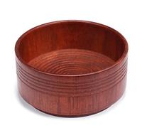 Ciotola di Sapone da Barba in Legno di Quercia Rotonda con Pennello - Set per Pulizia e Cura