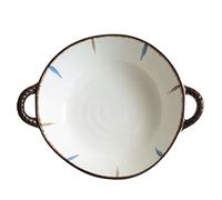 Ciotola di servizio, Ciotola in ceramica,Set di piatti in ceramicaGrande ciotola for ramen in con manico, for zuppa cipolle profonda adatta al forno, da portata for microonde.-blu-B-23x18x6cm, 700ml