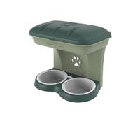 Ciotola Doppia per Cani Sospesa con Scomparto Bama Food Stand Maxi Verde - 19046