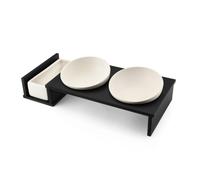 Ciotola doppia per gatti con ceramica per erba gatta FoodBar Cat Diner CanadianCat - Con porta erba gatta - 1° ORDINE? scegli lo sconto BZR5 / BZR20 + 200 punti fedeltà antracite